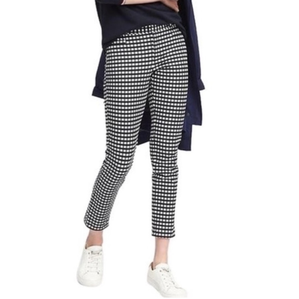 Banana Republic Black & White Check Sloan Ankle Pants